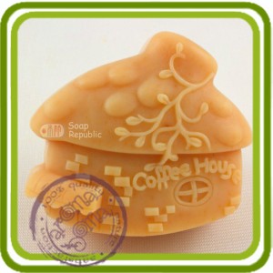 Домик (кофейный) - 2D силиконовая форма для мыла, свечей, шоколада, гипса и пр.