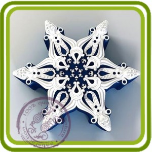 Снежинка 8 - 2D силиконовая форма для мыла, свечей, гипса, шоколада и пр.