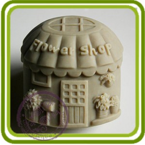 Домик (цветочный магазин) - 2D силиконовая форма для мыла, свечей, шоколада, гипса и пр.
