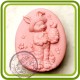 Кролик, зайчик с яйцом (овал) -  2D силиконовая форма для мыла, свечей, шоколада, гипса и пр.