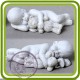 Малыш с зайкой - Объемная силиконовая форма для мыла