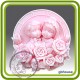 Свадьба, торжество 2 (круг, розы) - 2D силиконовая форма для мыла, свечей, шоколада, гипса и пр.