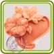 Сердечко с цветами 2 - 2D силиконовая форма для мыла, свечей, шоколада, гипса и пр.