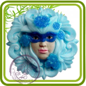Цветочная маска - 2D силиконовая форма для мыла, свечей, шоколада, гипса и пр.