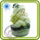 Снеговик с поздравлением - Объемная силиконовая форма для мыла
