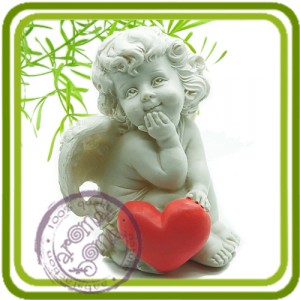 Ангел с сердцем - 3D силиконовая форма для мыла, свечей, шоколада и пр.