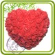 Сердце Розовый сад малое - 2D силиконовая форма для мыла, свечей, шоколада, гипса и пр.