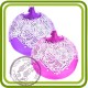 Елочный шар 4 с кружевом  (2размера) - 3D силиконовая форма для мыла, свечей, шоколада, гипса и пр.