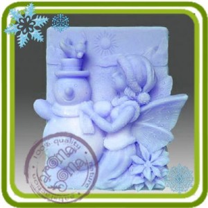 Фея, феечка Зима - 2D силиконовая форма для мыла, свечей, шоколада, гипса и пр.