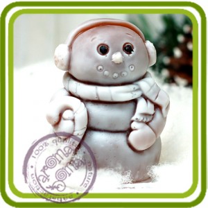 Снеговик пряничный (м) - 3D силиконовая форма для мыла, свечей, гипса, шоколада и пр.