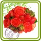 Букет роз с клубничкой (большой) -Объемная силиконовая форма для мыла