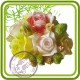 Букет роз с клубничкой (большой) -Объемная силиконовая форма для мыла