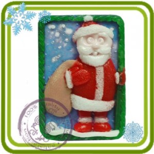 Дед Мороз Смешной - 2D силиконовая форма для мыла, свечей, шоколада, гипса и пр.