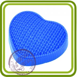 Сердце вязаное - пластиковая форма для мыла 