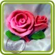Роза с бутоном (б) - 2D силиконовая форма для мыла, свечей, шоколада, гипса и пр.