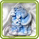 Дед Мороз (санта) с подарками - 2D силиконовая форма для мыла, свечей, шоколада, гипса и пр.