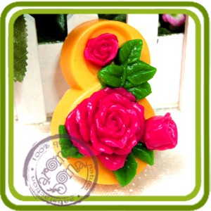 8 марта (розы) - 2D Авторская силиконовая форма для мыла, свечей, шоколада и пр.