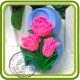 8 марта (тюльпаны) - 2D Авторская силиконовая форма для мыла, свечей, шоколада и пр.