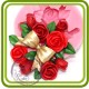 Букет роз с бантом - 2D силиконовая форма для мыла, свечей, шоколада, гипса и пр.