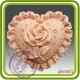 Сердечко с розой (малое) - 2D силиконовая форма для мыла, свечей, шоколада, гипса и пр.