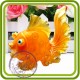 Золотая рыбка (3 размера)  3d - Эксклюзивнвя силиконовая форма для мыла, свечей,гипса и пр
