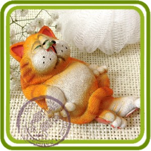 Кот отдыхает - 3D силиконовая форма для мыла, свечей, шоколада, гипса и пр. 