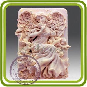 Девушка Ангел с розой (прямоуг) - 2D силиконовая форма для мыла, свечей, шоколада, гипса и пр.