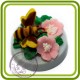 Шмель на цветке - 2D Эксклюзивная силиконовая форма для мыла, свечей, шоколада, гипса и пр.
