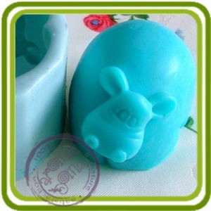 Бегемотик Шарик - 3D силиконовая форма для мыла, свечей, шоколада, гипса и пр.