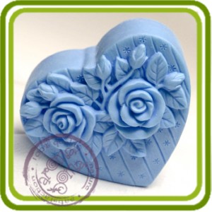 Любовь и розы - 2D силиконовая форма для мыла, свечей, шоколада, гипса и пр.