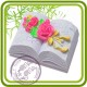 Книга с розами - 2D силиконовая форма для мыла, свечей, шоколада, гипса и пр.